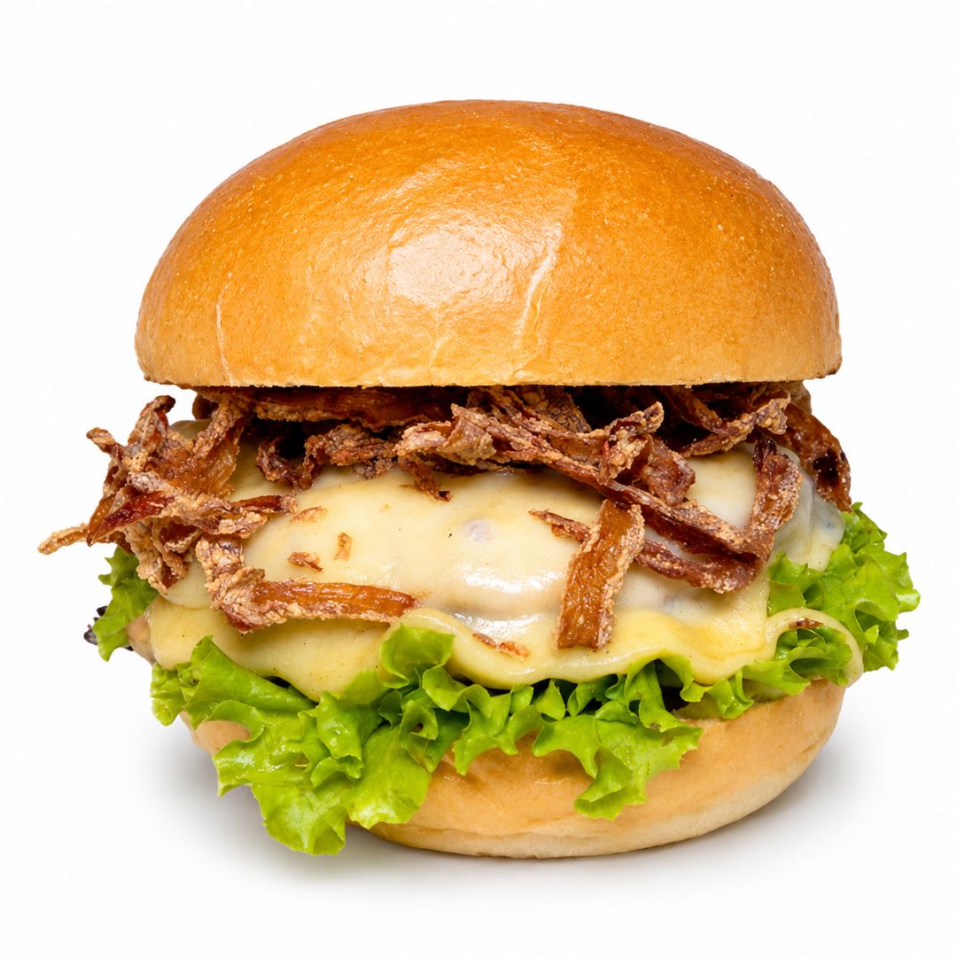 Hamburguesa de Pollo con Papas Fritas: imagen 1
