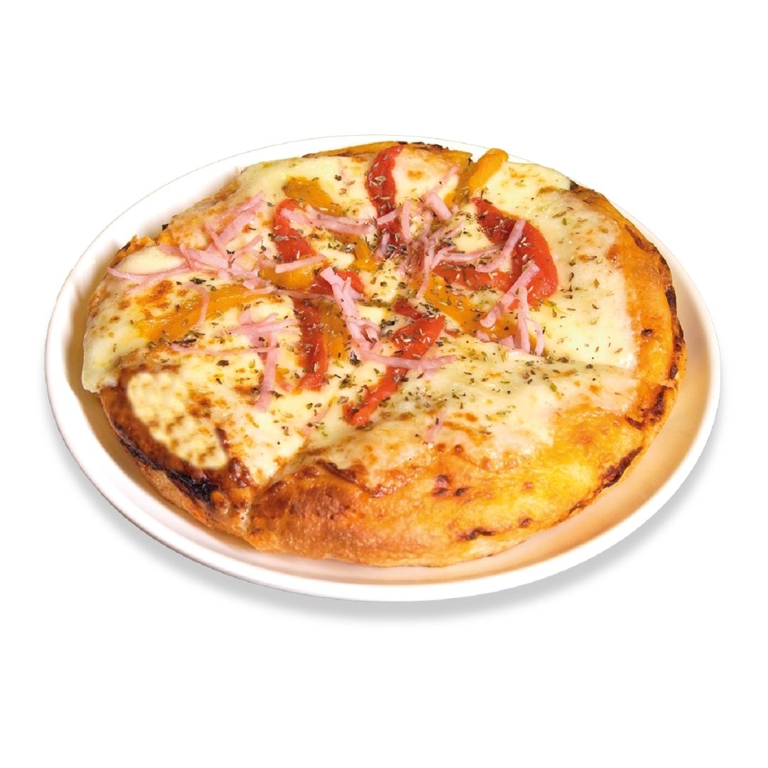 Pizza con Mozarella, Jamón y Morrones: imagen 1