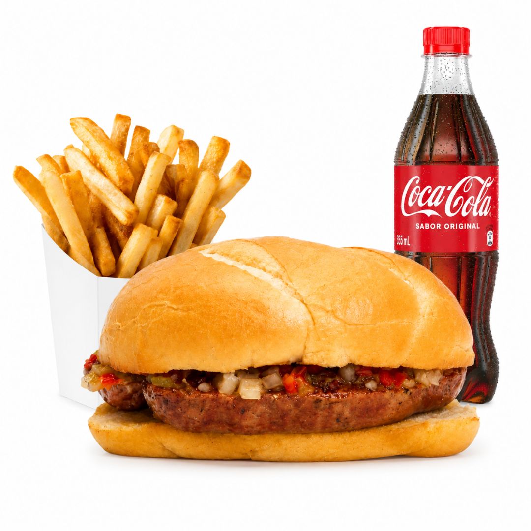 Combo Choripan + Papas Fritas + Gaseosa 500ml: imagen 1