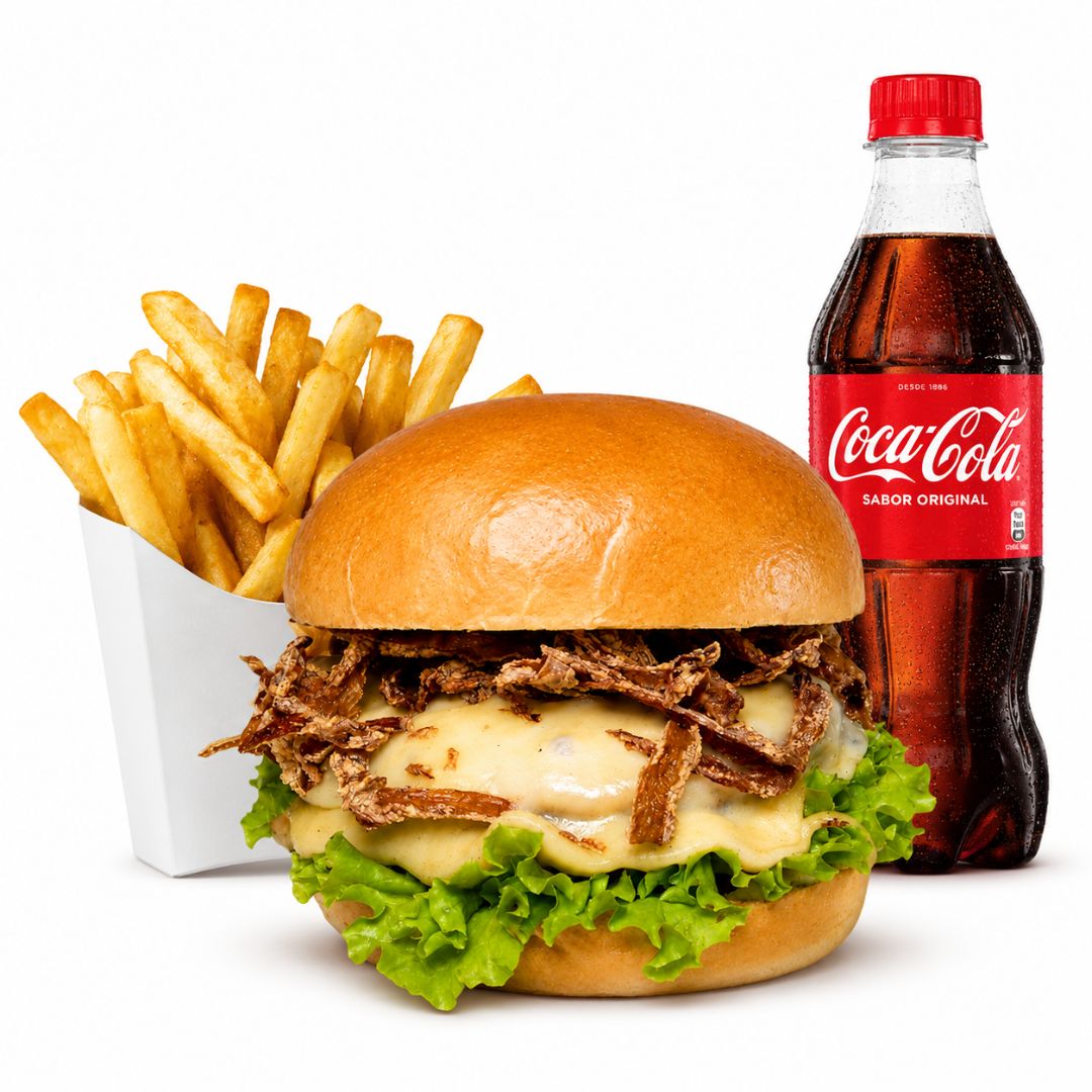Combo Hamburguesa de Pollo + Papas Fritas + Gaseosa 250ml: imagen 1